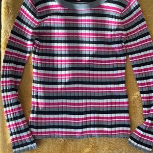 Black, pink, and white sweater. New.
